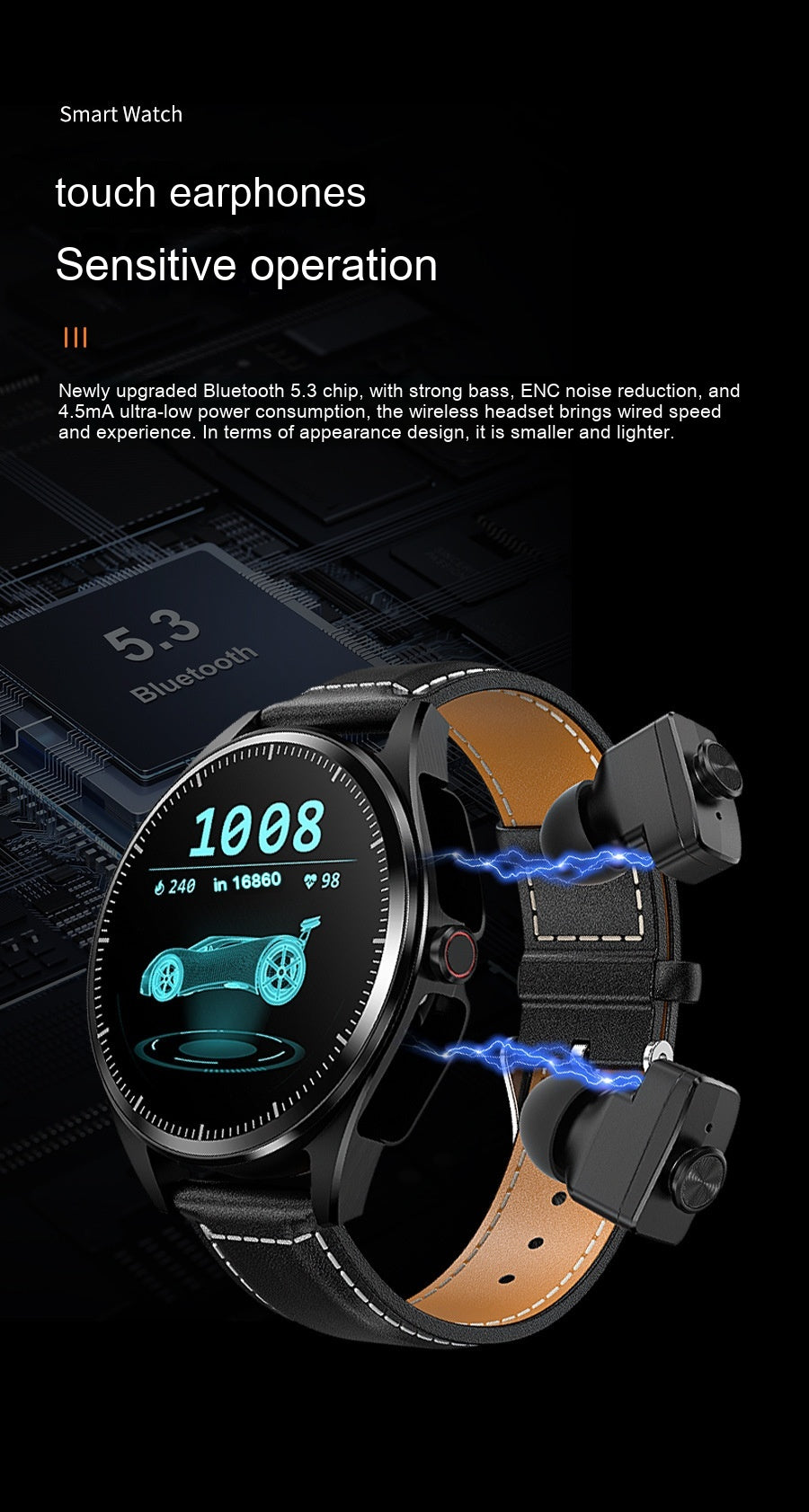 F26 Smart Watch Casque Tri-en-un Fashion Sports Bracelet