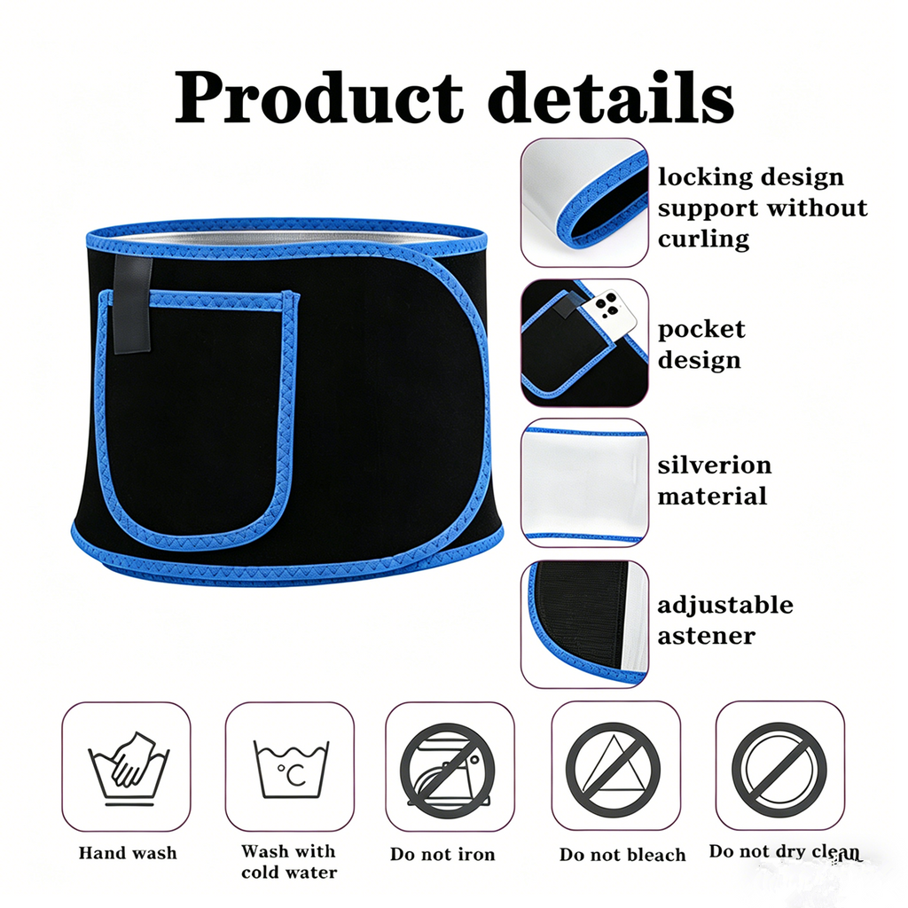 Hommes Femmes Tour de taille Ceinture Sweat Wrap Tummy Estomach Perte de poids Fat Burner