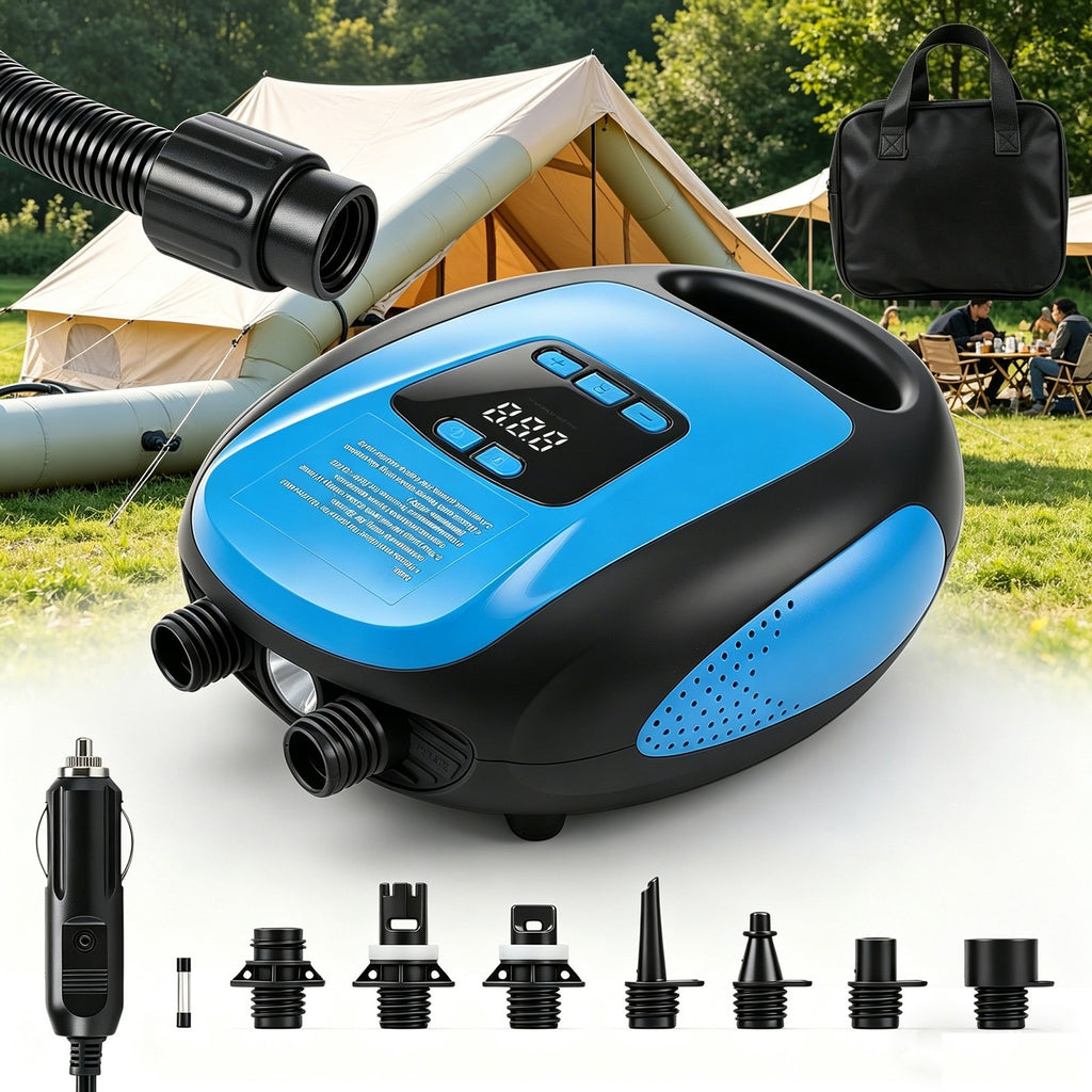 12V SUP Pompe à air électrique 20PSI Max LCD numérique pour Paddle Board Bateau gonflable