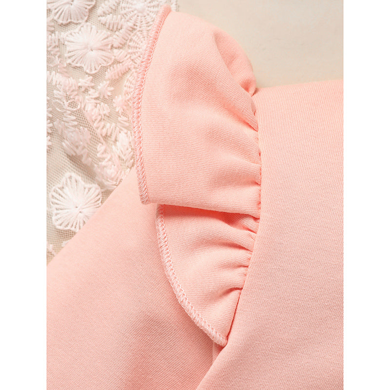 Bébé Filles Jeu de jupe arc-en-ciel Lettres Broderie Sweatshirt à manches longues Tops & Rainbow Tutu