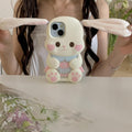 En peluche Button oreille mignon Rabbit Phone Case résistant à la chute