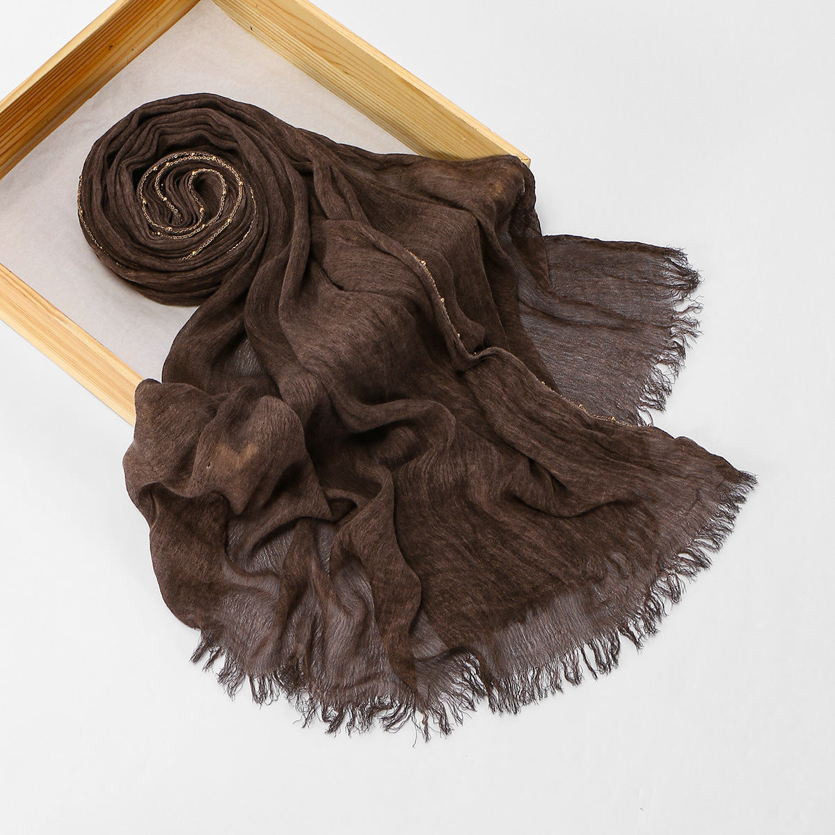 Arrivée Écharpe longue fringée à chaîne de Rayon