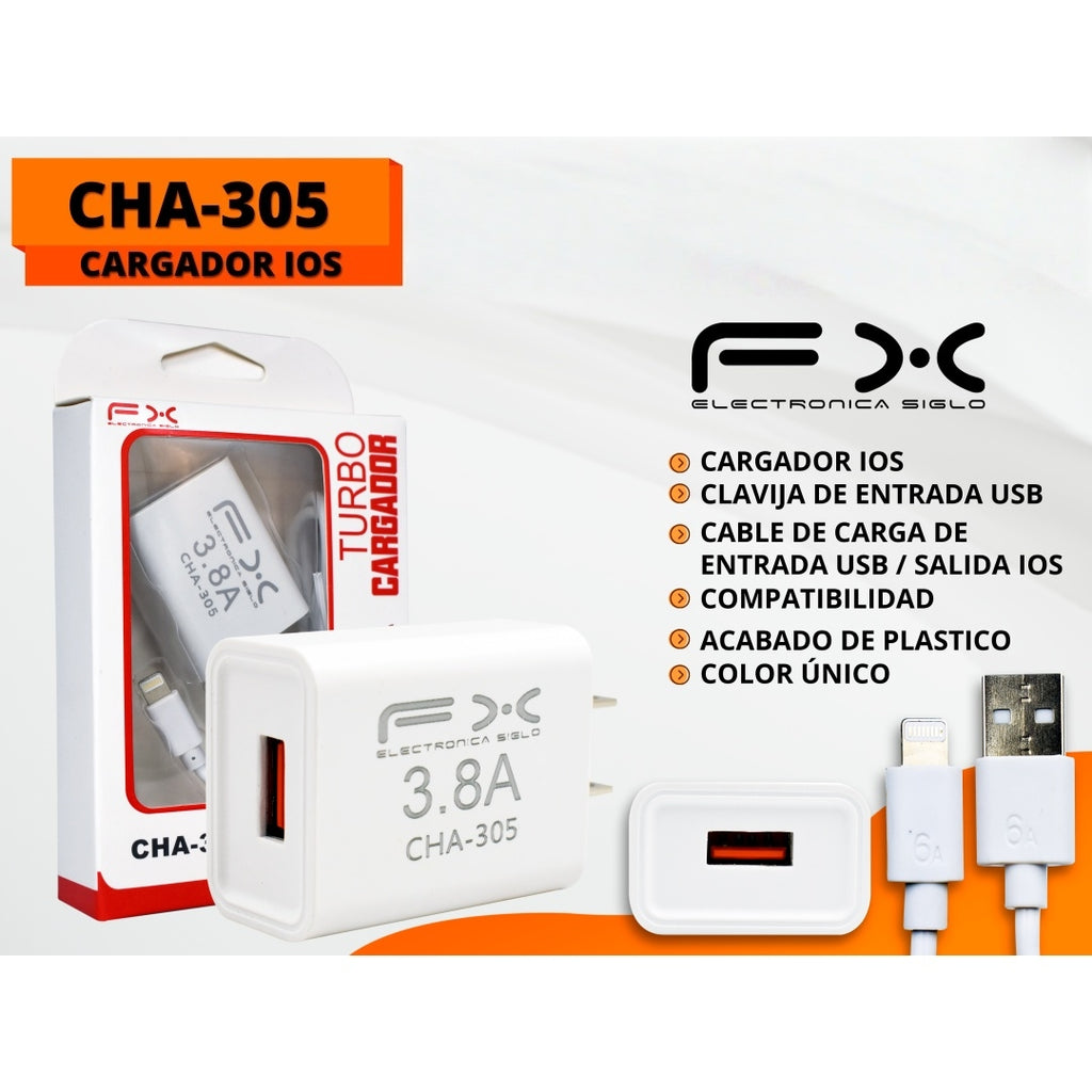 Chargeur Set Ios Interface 3.8a Incluant le câble de données USB auto-pickup seulement