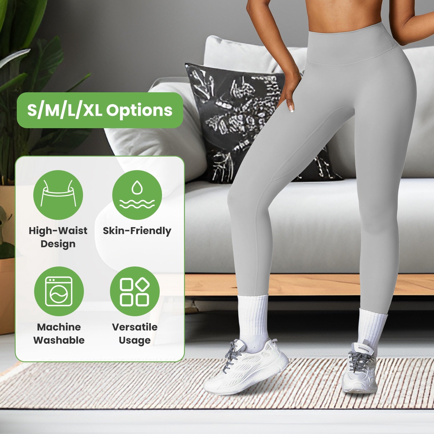 4 Tailles-5 Couleurs Option -- 1Pc Femmes haute taille Leggings d'entraînement Tummy Control Compressi