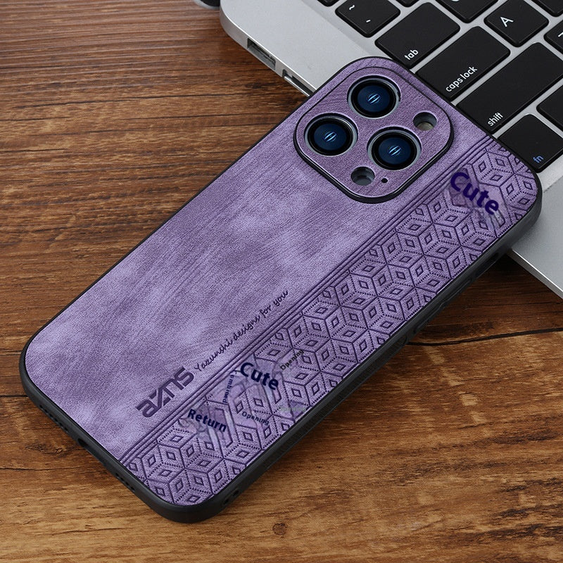 Coque de téléphone Peau d'impression sensible Motif en cuir Résistant aux chutes Shel de protection pour les entreprises