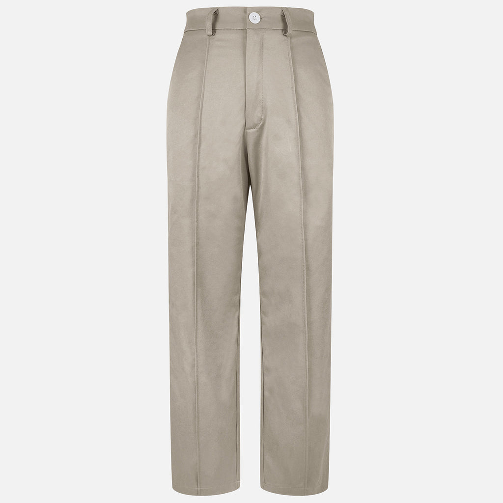 Pantalons à fermeture éclair de couleur solide avec poches