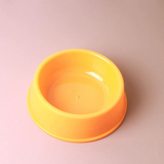Single pet post-yellow egg-shaped bowl-plastic-1 piece