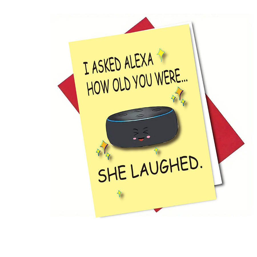 Carte de voeux d'anniversaire Carte de vœux amusante Carte de vœux drôle Texte Cartoon Carte de vœux