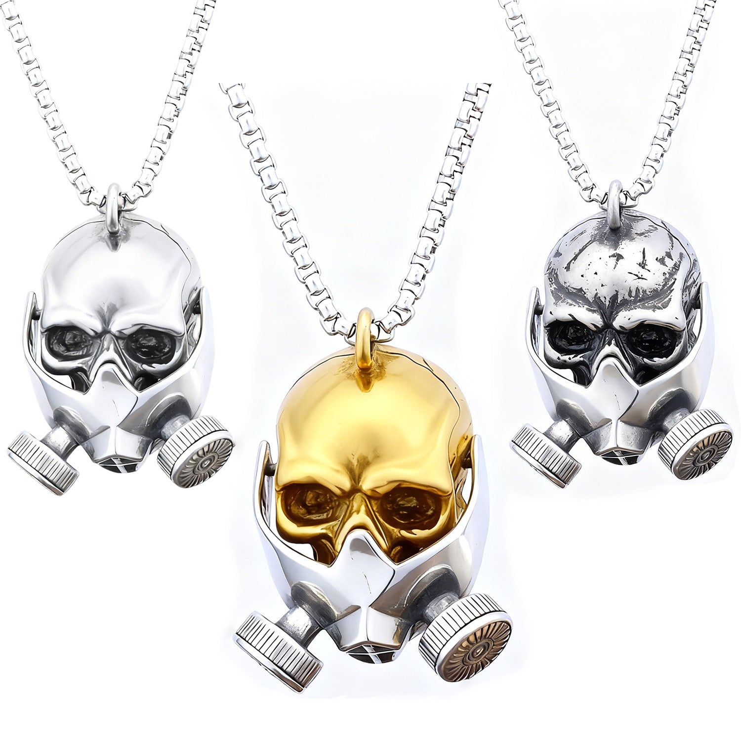 Collier de masque à gaz de crâne rétro créatif