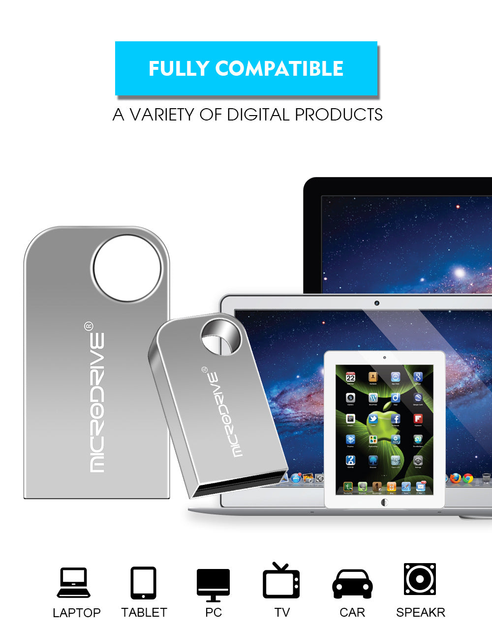 16G Véhicule de grande capacité 64g Mini disque USB
