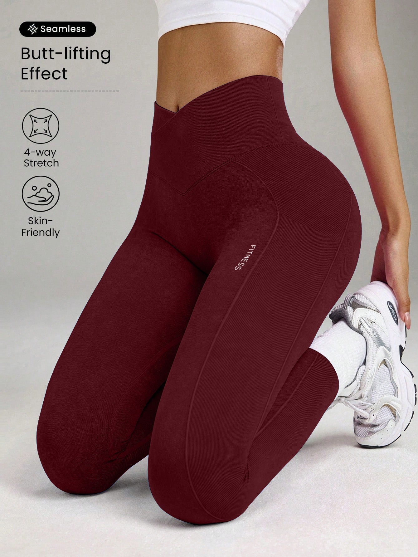 Pantalons de yoga serrés sans couture à lame de sable