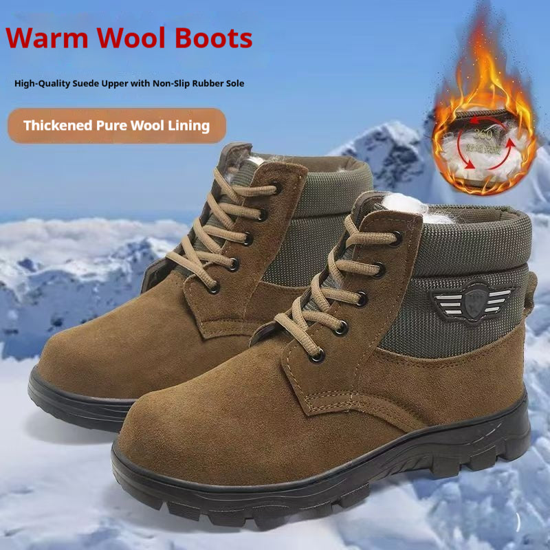 Hommes Bottes de coton thermique en peau de mouton