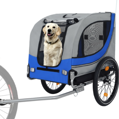Grande remorque à vélo pliante pour chiens 120LB Capacité Transporteur d'animaux de compagnie tout-terrain
