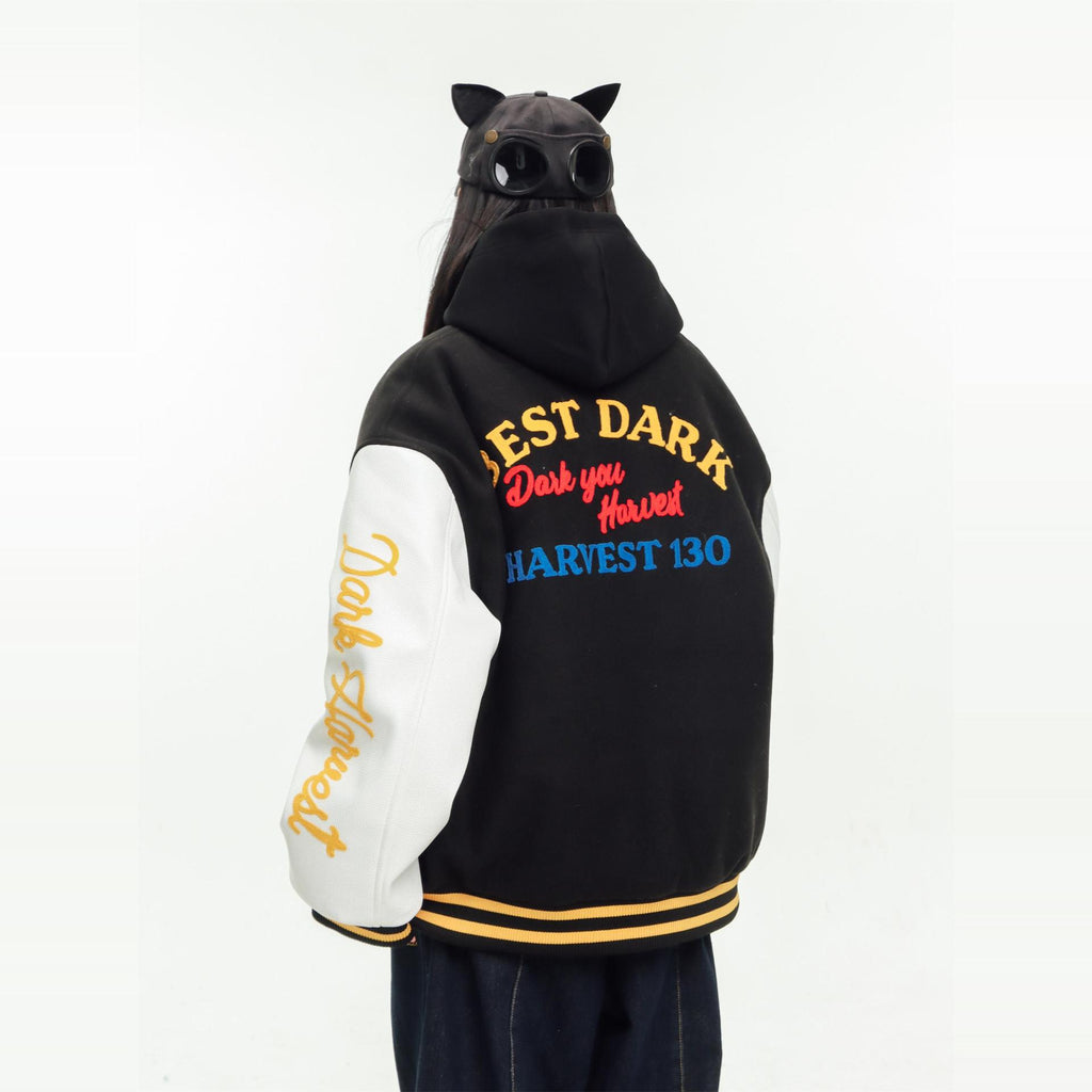 Veste de baseball brodée vintage style américain pour hommes