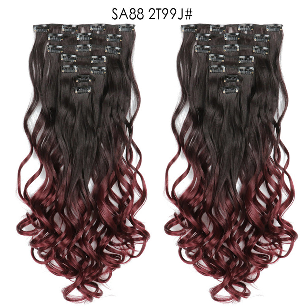 Long cheveux bouclés Rideau de soie haute température