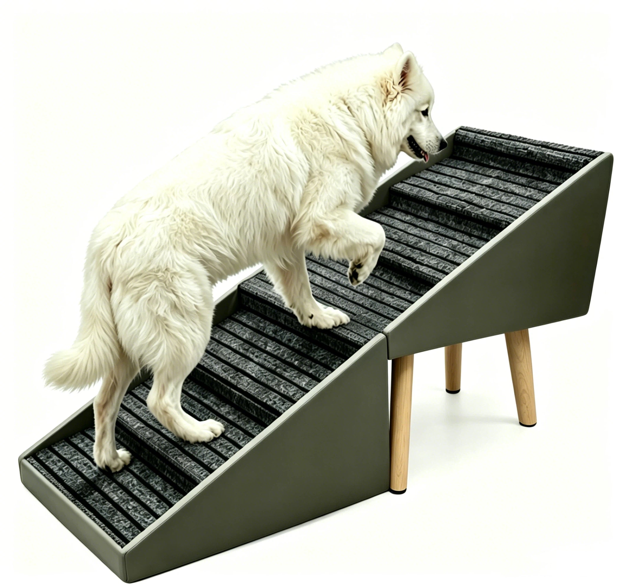 2-en-1 Échelles de chien pour lit et canapé 25.2" Rampe de chien pliable pour canapé 6 marches et Ottoma