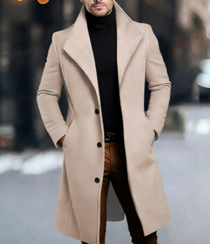 Manteau en laine mi-longueur pour hommes