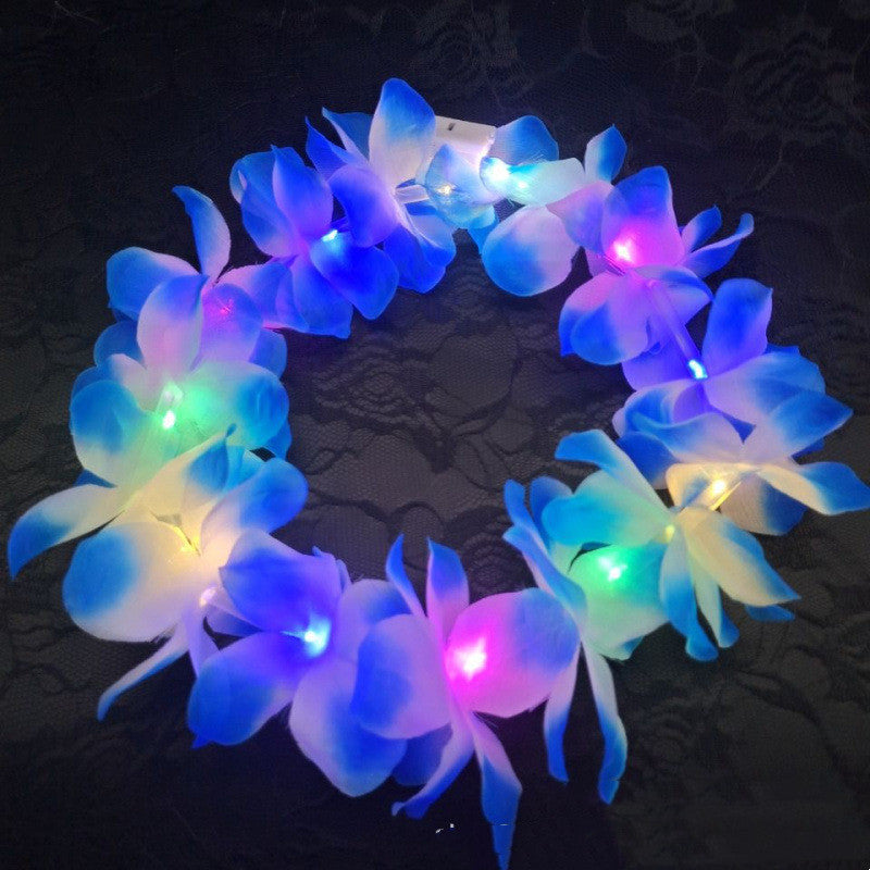 Handmade Polyester Luminous Hawaiian Style Colorful Garland