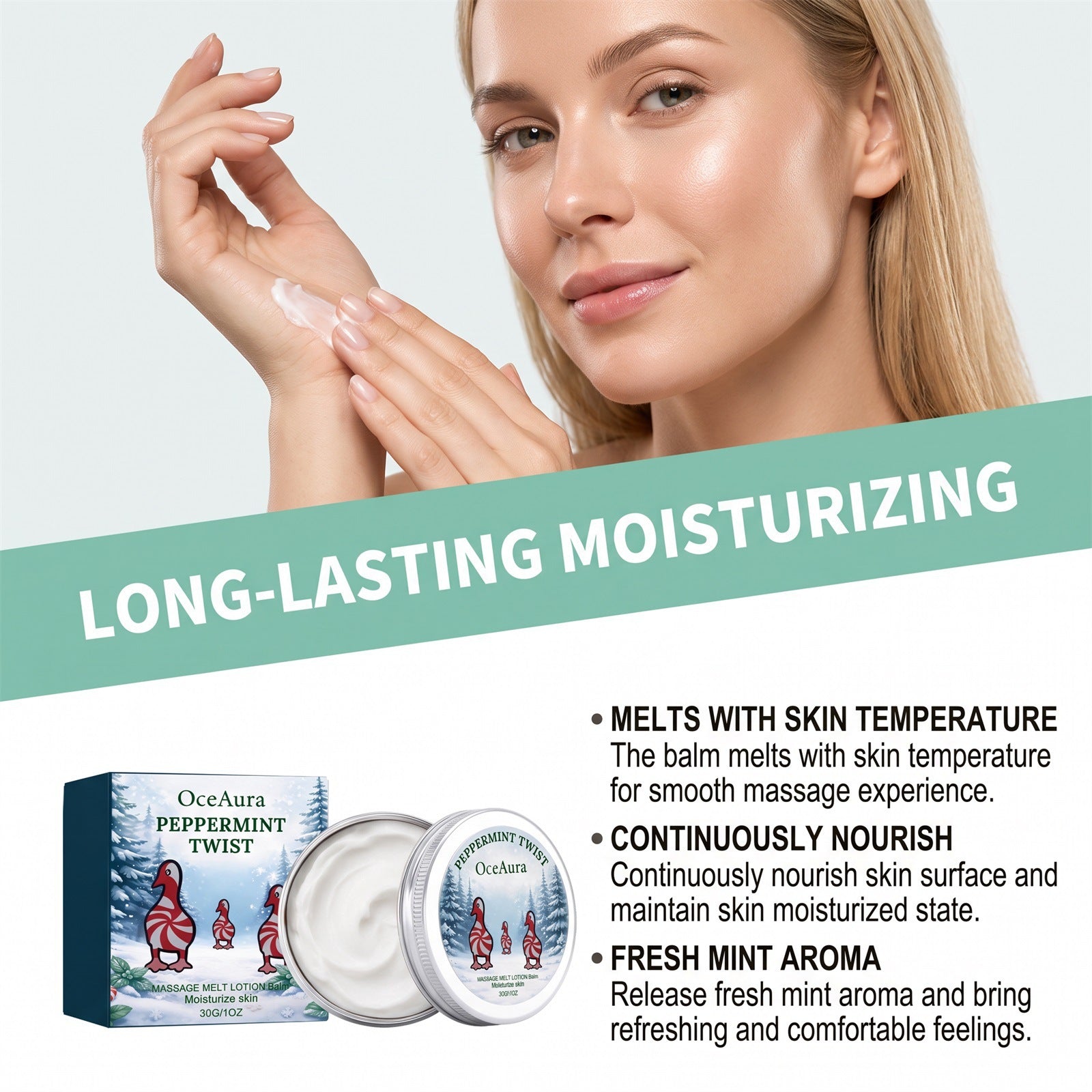 Lotion de peau de menthe poivrée