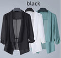Châle-style Sun-protective Top Solid-colore Loose-fit Casual Versatile Cardigan Veste