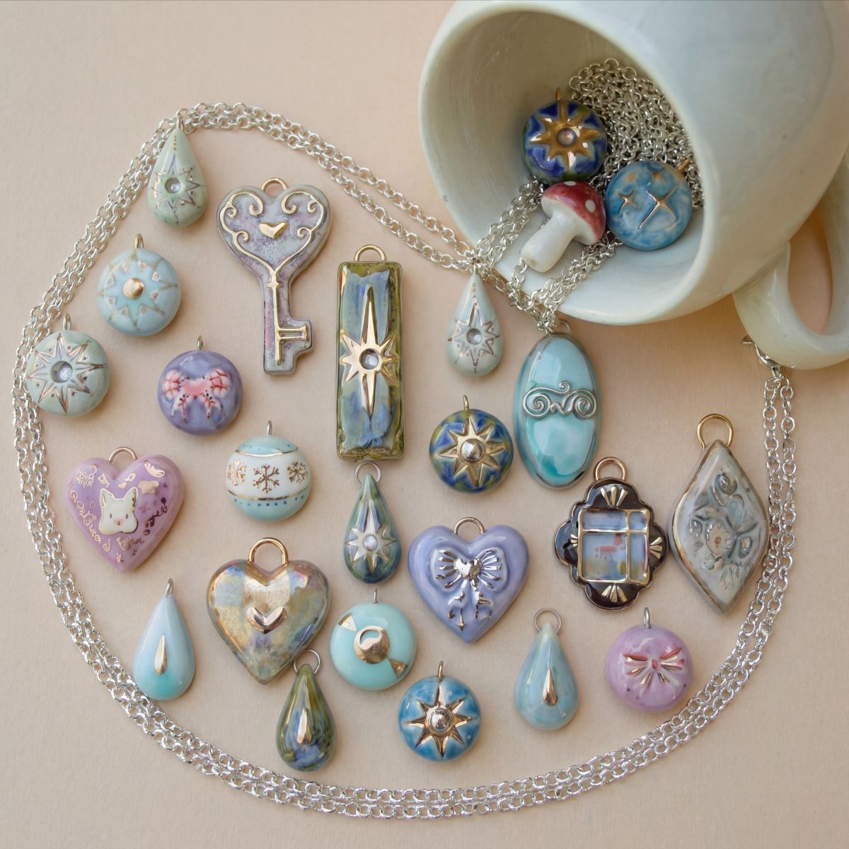 Pendentif d'accessoire de goutte d'eau Cœur aimant