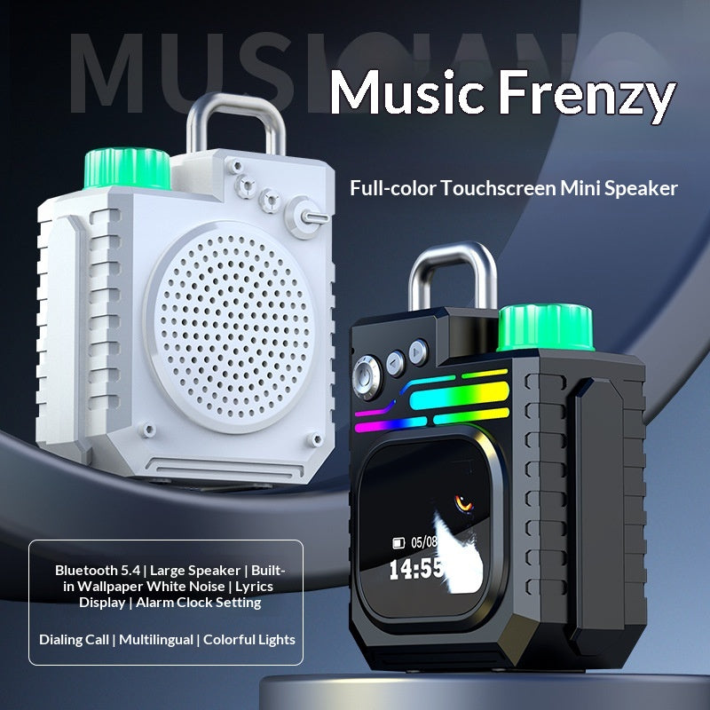 Outdoor Portable Subwoofer Multi-fonction Couleur Écran Horloge météo Cadeau Smart Speaker