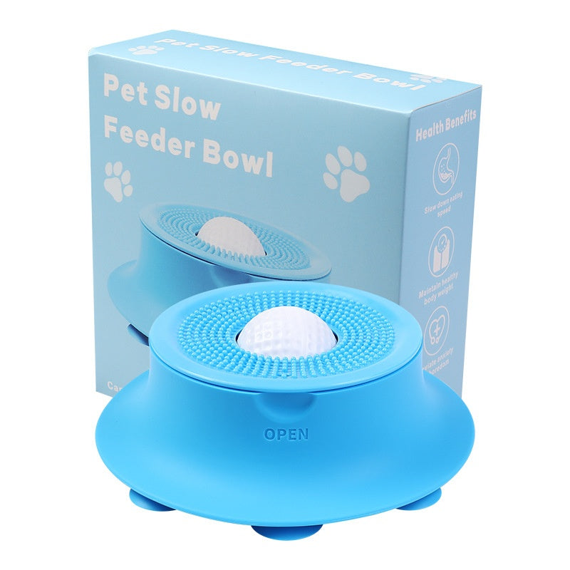Nourriture humide Bol à alimentation lente pour chats et chiens Silicone avec coupe d'aspiration