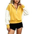 Femmes Relaxed-fit Color-block demi-zip à capuche