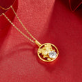 S925 Argent Sterling plaqué or 1ct D Couleur VVS1 Moissanite Chinese Zodiac Collier de chèvre