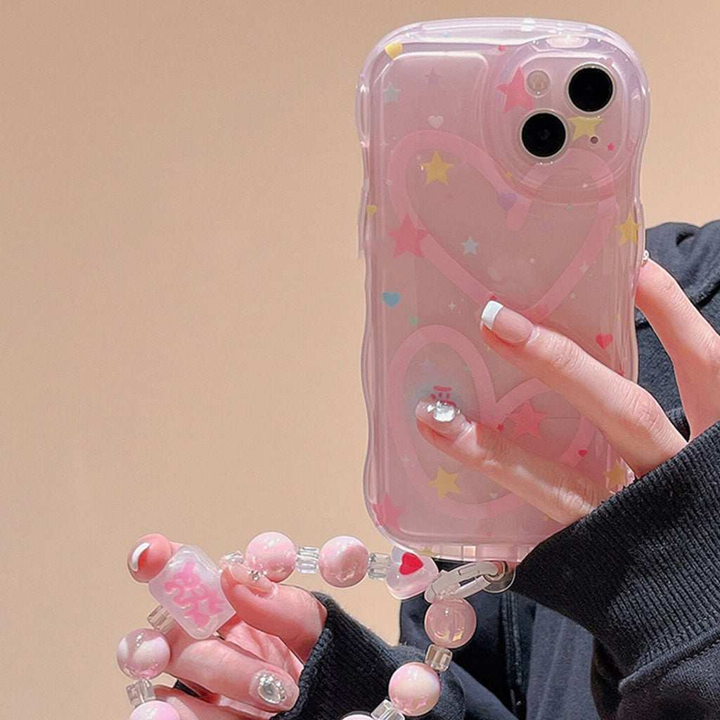 L'amour Coussin d'air cas téléphone avec chaîne