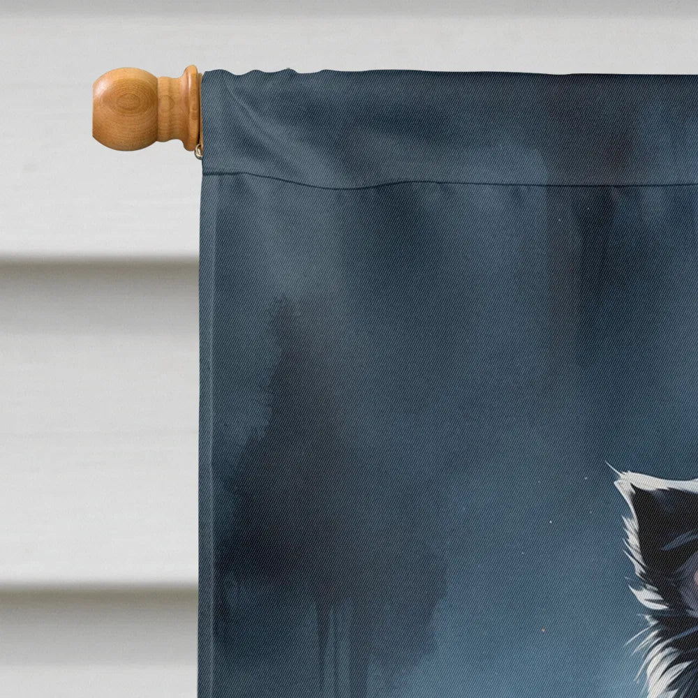 Border Collie Puppy Maison d'Halloween Drapeau Grand Porc Manches Pole décoratif à l'extérieur de la cour B