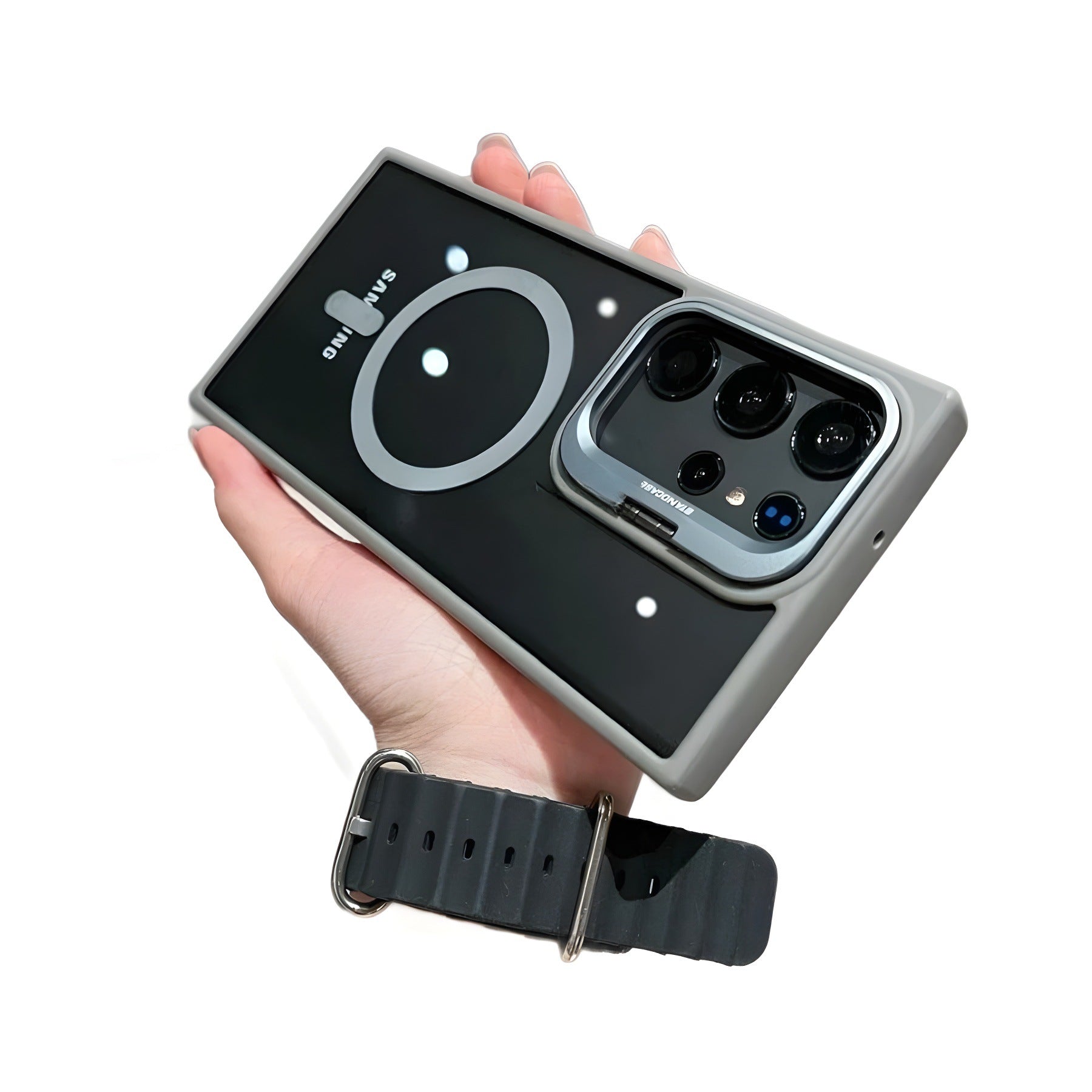 Coque téléphonique Magnetic Lens Frame Metal Bracket