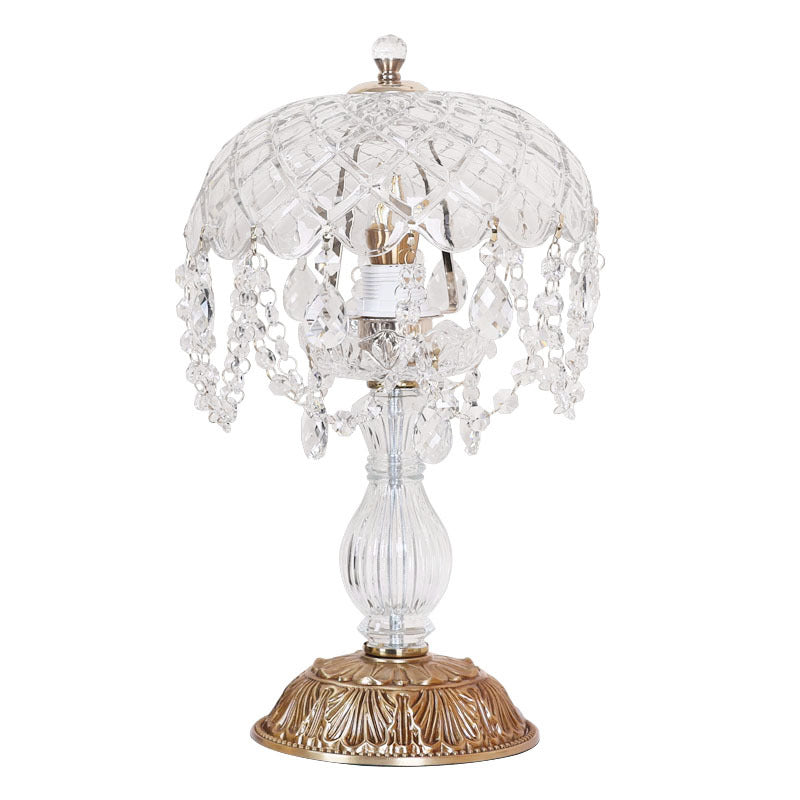 Lampe de table en verre pendentif en cristal de style français