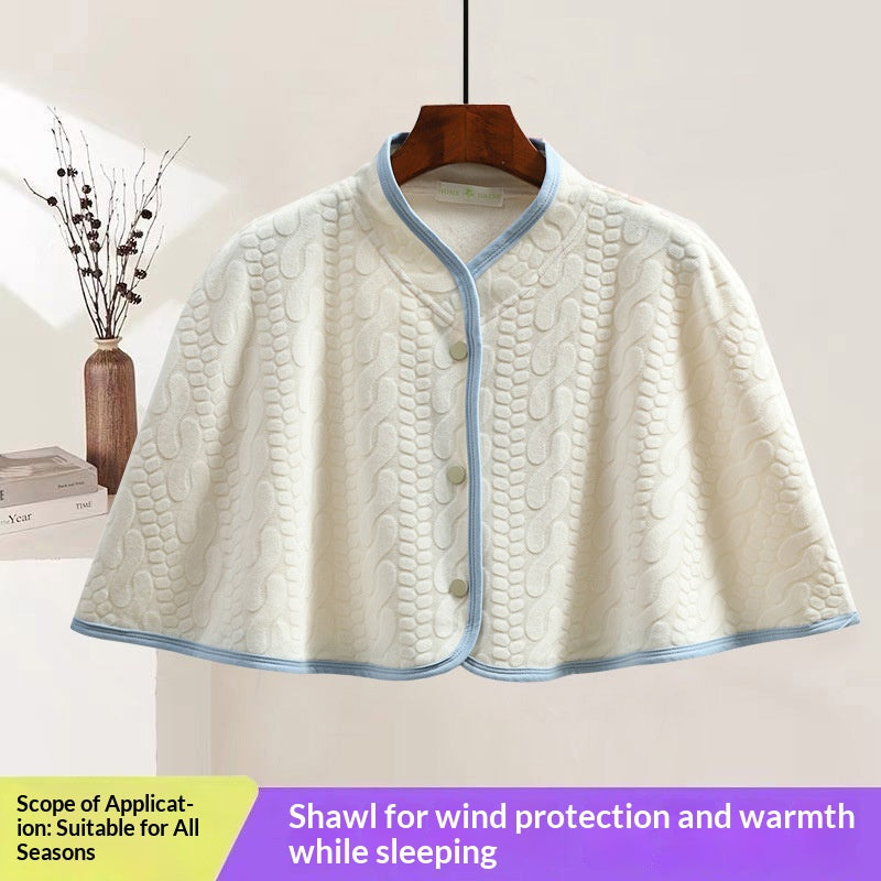 Autumn and Winter Island Velvet Cape-Style Châl