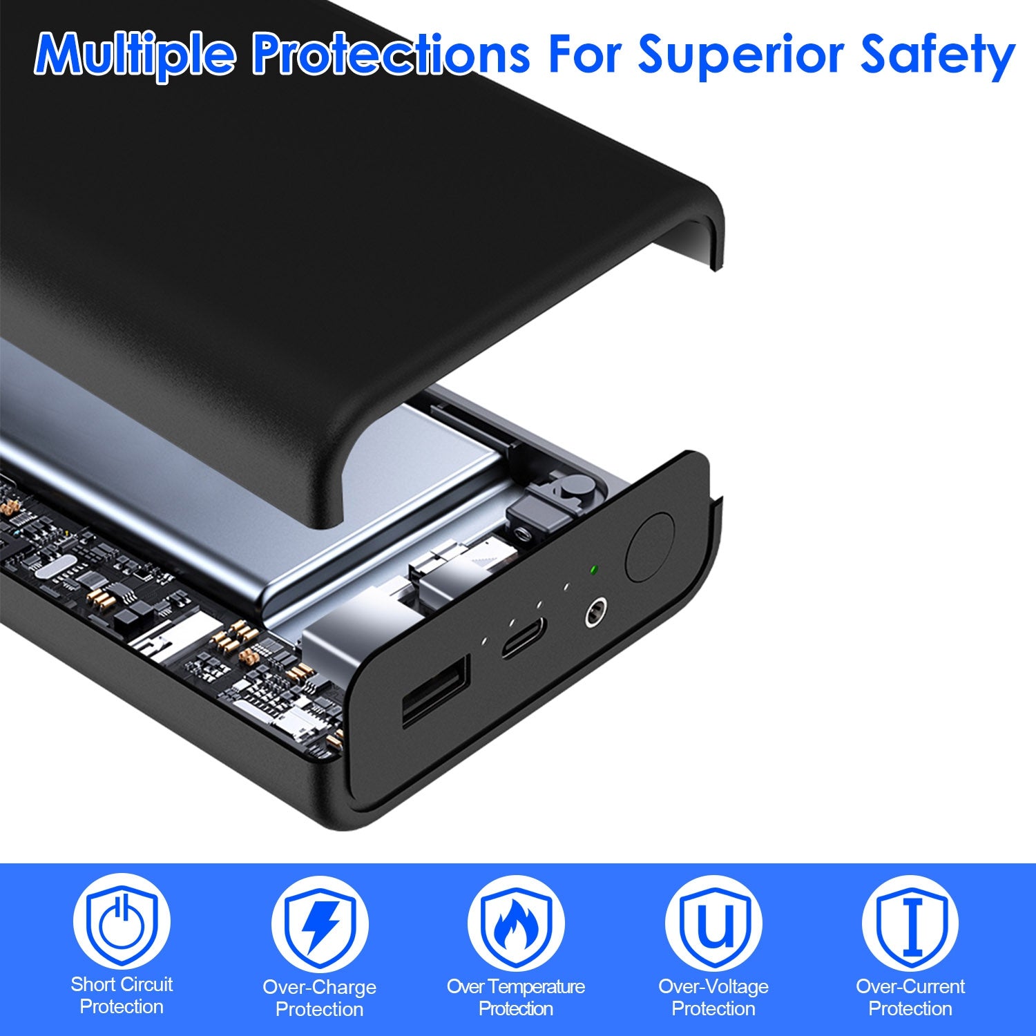 1Pc 10 000mAh OU 20 000mAh 5V 2A Banque de puissance pour vestes chauffées Vestes Pantalons Gants Écharpes
