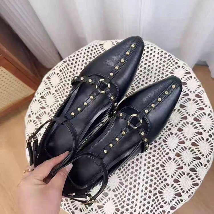 La chaussure unique de style français shallow shoe Women's Fashion Cent Jupe Matching Soft Soled M