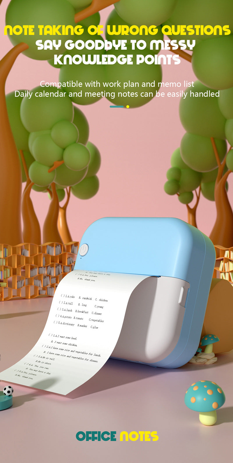 Étudiant Mini imprimante à étiquette thermique