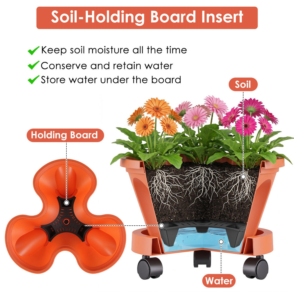 7 Planter vertical empilable de niveau avec roues Planter tour fraise Saving Garden