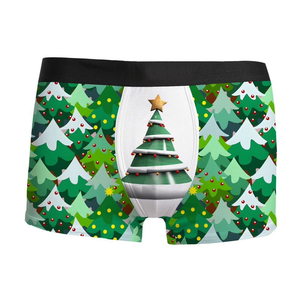 Sous-vêtements homme imprimé 3D de Noël respirant