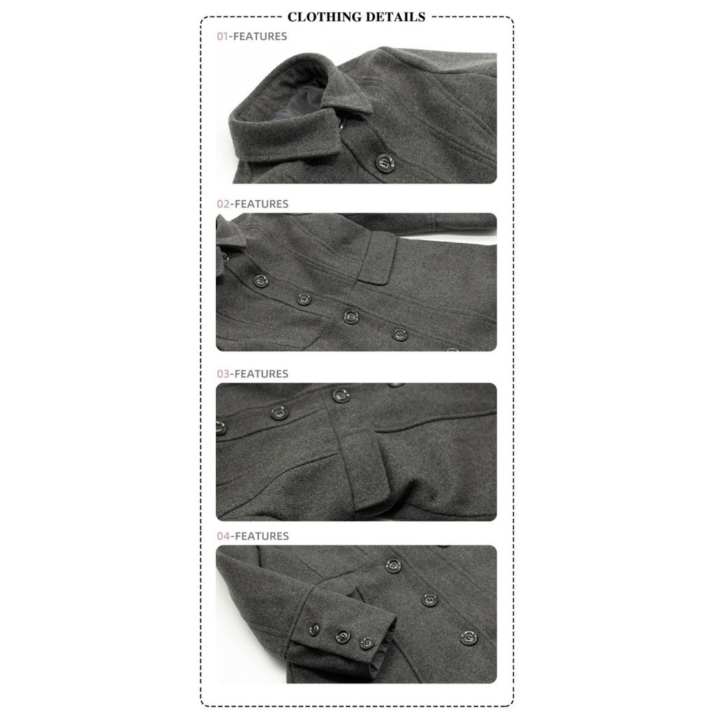 Filles épais chaud long manteau de laine Vintage Hiver manteau Automne 3-9Y