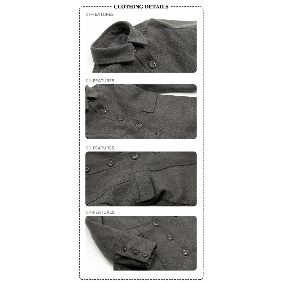 Filles épais chaud long manteau de laine Vintage Hiver manteau Automne 3-9Y