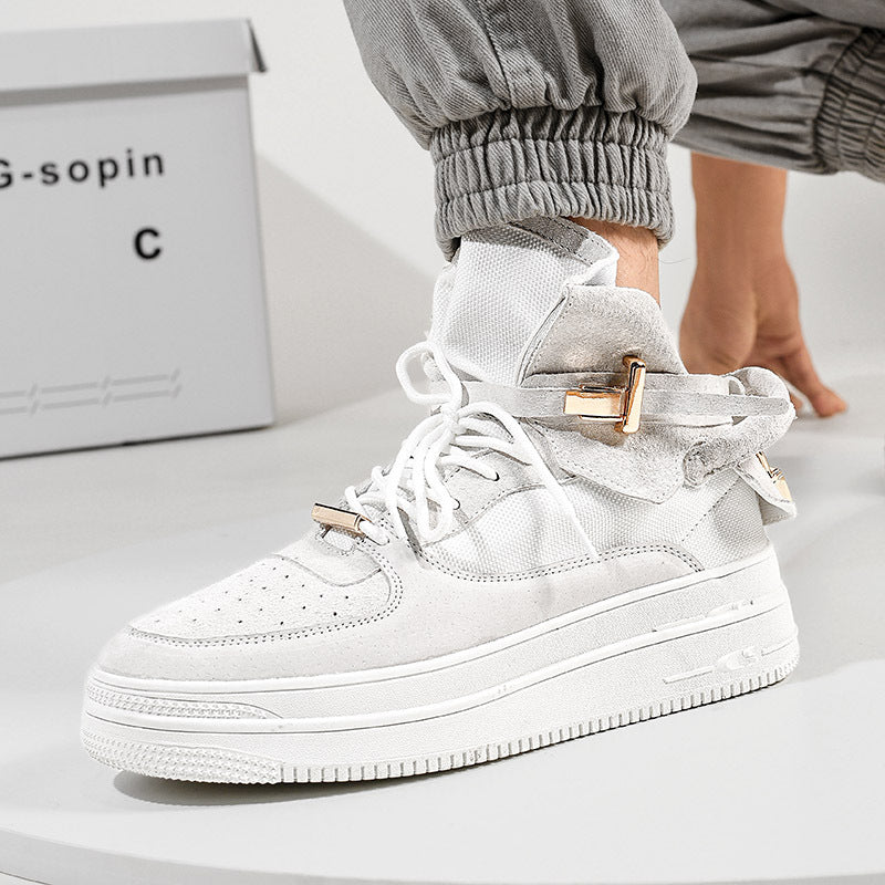 Bottes en cuir British-style Mid-top Casual Sneakers
