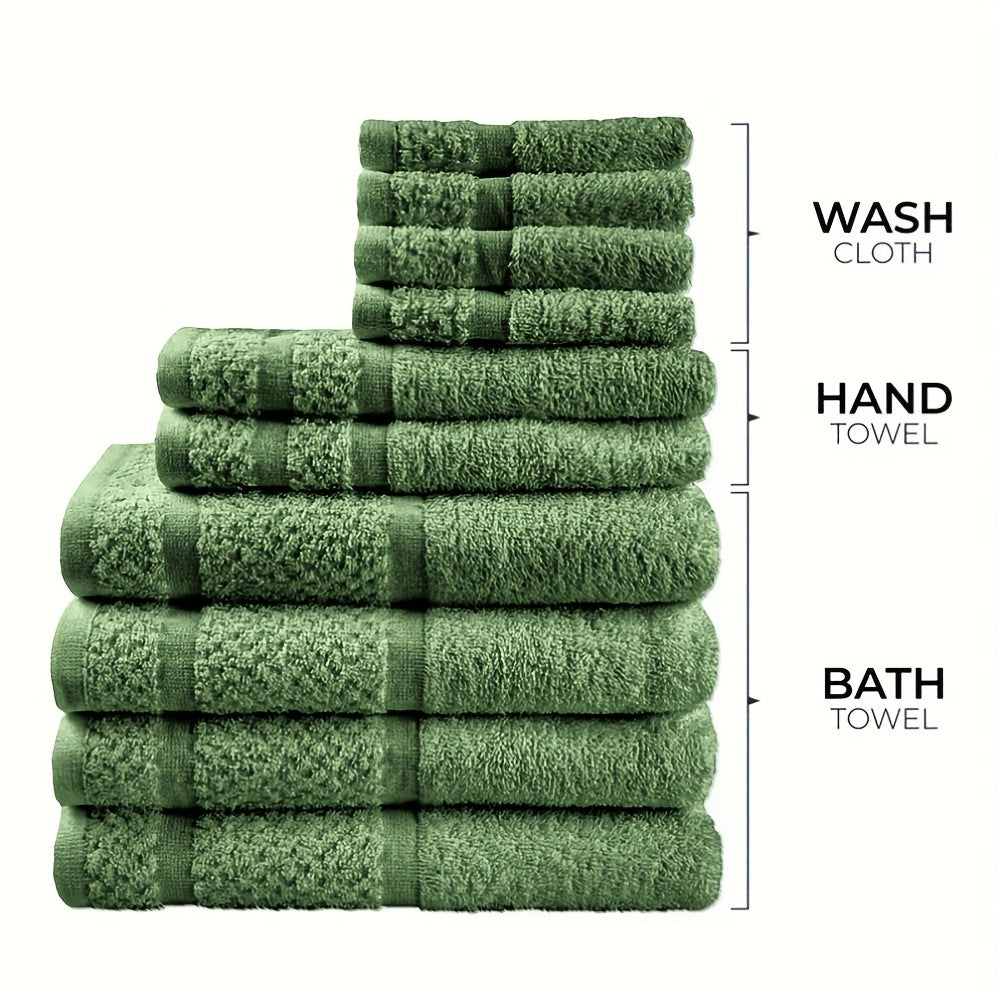 Ensemble de bain en coton absorbant de 10 pièces