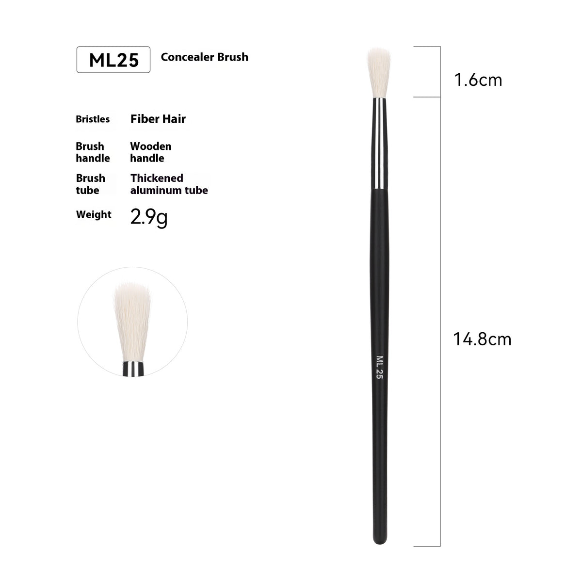 Vente Amazon Can Bulk 32 PCs Brush Suit Brush simple maquillage Sac en cuir avec poignée en bois