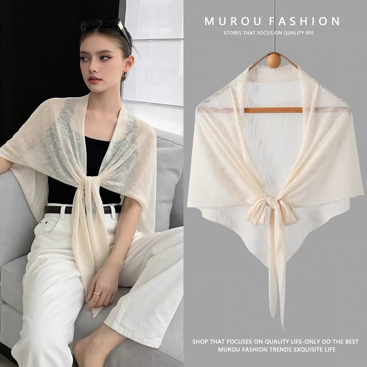 Écharpe en tricotée d'été par le soleil Cheongsam Châle