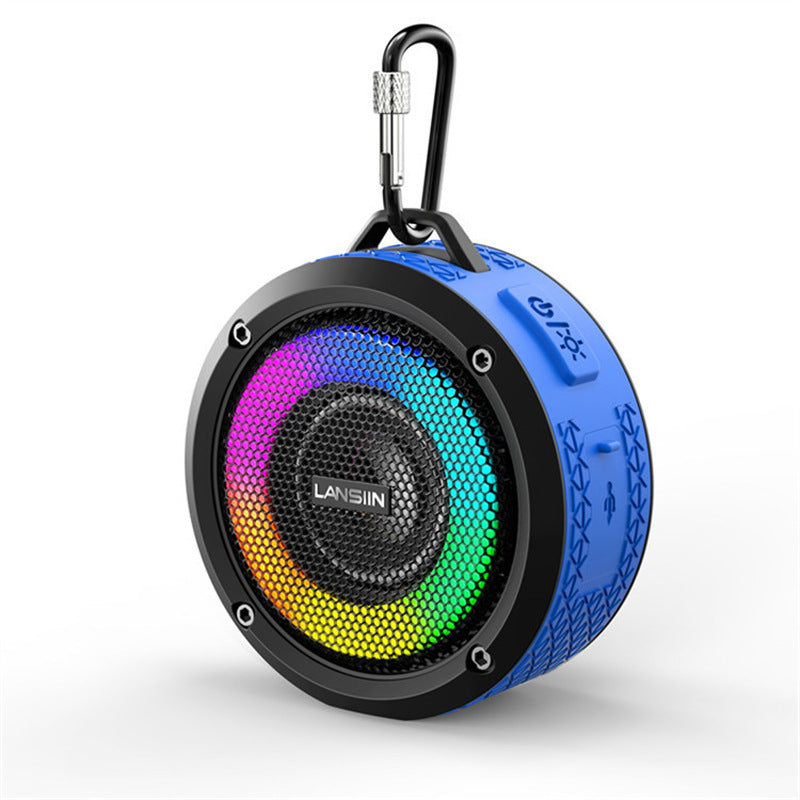 Round Waterproof Bluetooth haut-parleur portable Outdoor WTS Player avec éclairage RGB
