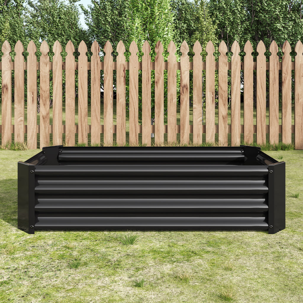 2PCS noir 4×2×1ft Lit de jardin surélevé en métal