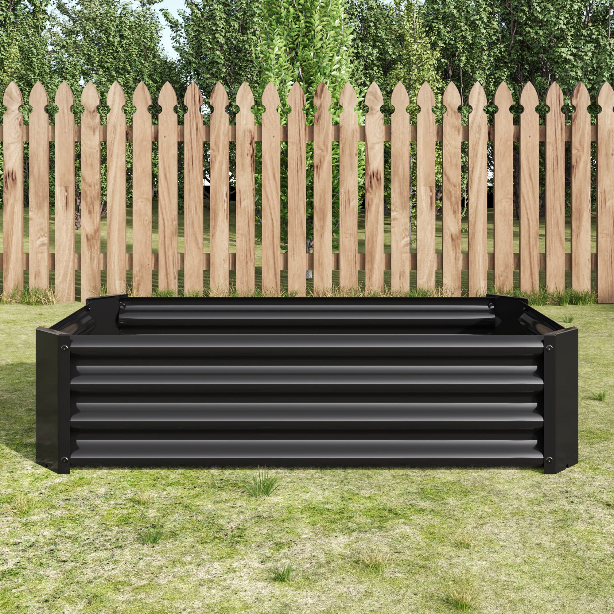 2PCS noir 4×2×1ft Lit de jardin surélevé en métal