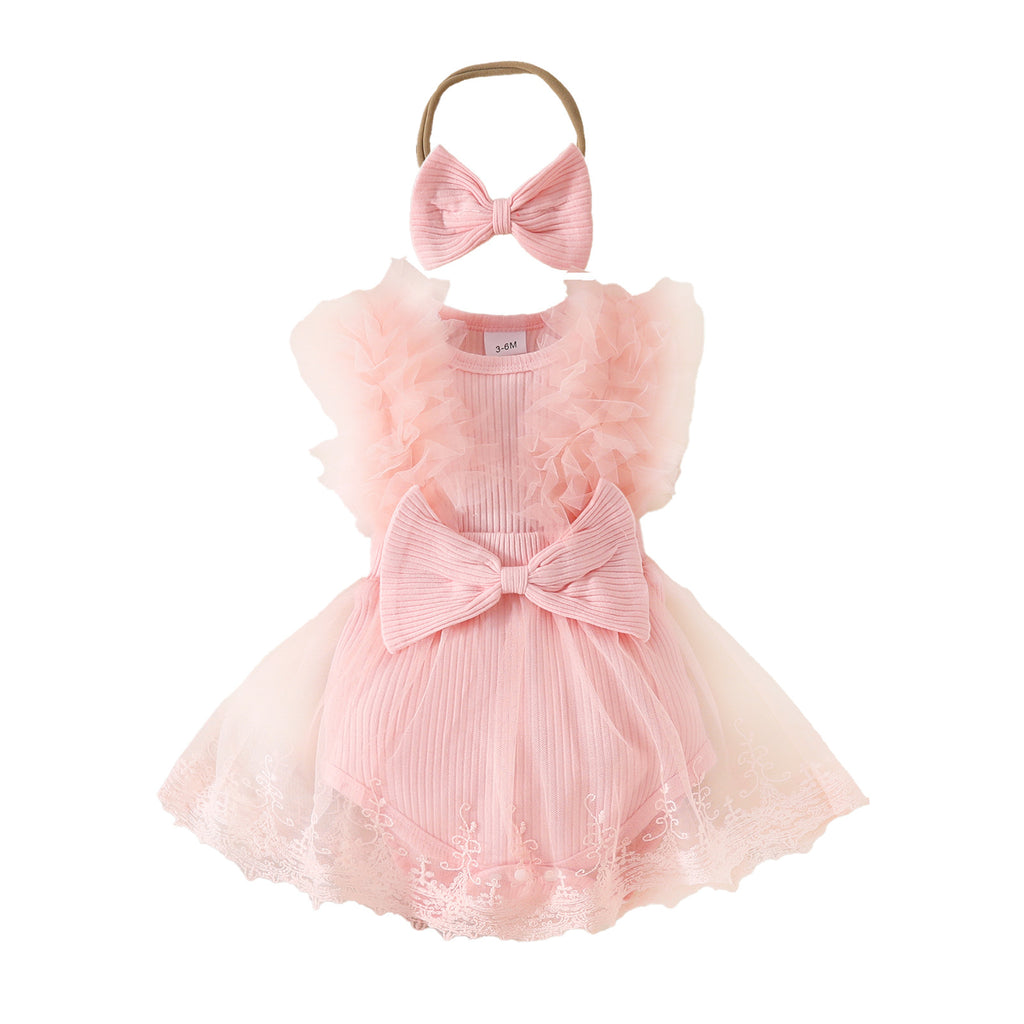 Triangle siamois Sweet Bow Bande de cheveux sans manches Leotard