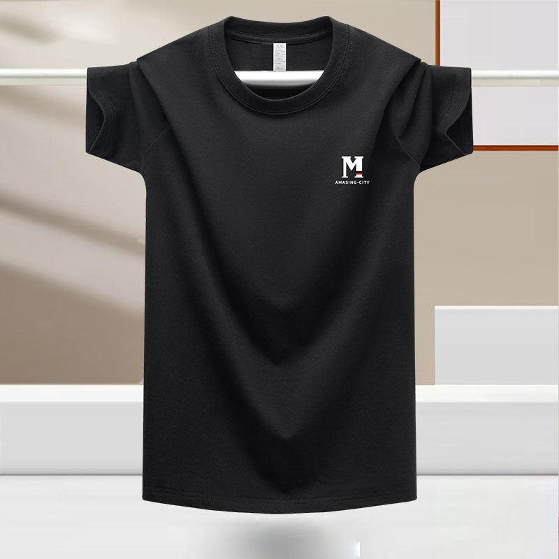 Chemise pour hommes en soie glacée à manches courtes pour hommes